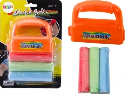 Set di gessetti spessi per marciapiede con supporto arancione, 3 pz