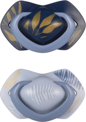 Canpol babies succhietto simmetrico in silicone Light Touch Gold, 18m+, 2 pezzi, blu