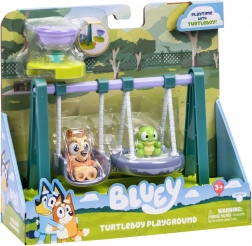 Bluey set di gioco altalene con tartaruga e figurina di Bingo
