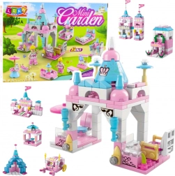 Set di costruzione castello rosa pastello 6 in 1, 131 pezzi