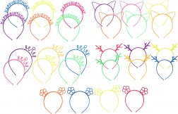 Cerchietto per capelli con decorazione, mix di colori