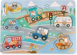 Puzzle sonoro in legno AdamToys mezzi di trasporto