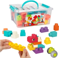 Costruzioni morbide per bambini 48 pezzi in box trasparente con manico