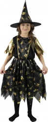 Costume da strega per bambine in nero e oro