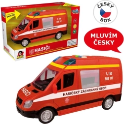 Furgone dei pompieri a retrocarica con suoni e luci