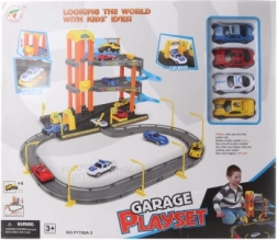 Garage in plastica a due piani con macchinine