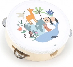 Tamburello in legno Animali del mondo di Sarah Betz