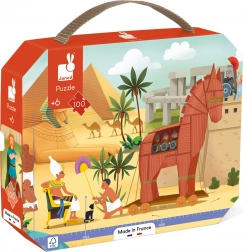 Puzzle panoramico in valigetta antica e mitologia 100 pezzi