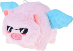 Adorabile portachiavi di peluche maialino con coda rotante e fischietto