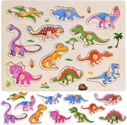 Puzzle a incastri in legno dinosauri – 11 pezzi