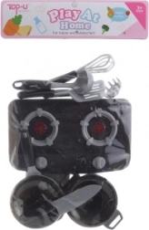 Set di stoviglie per bambini con fornello a batteria