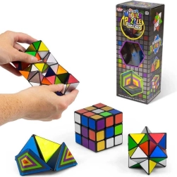 Set di rompicapi 3 in 1 – cubo 3x3, stella infinita e puzzle esagonale