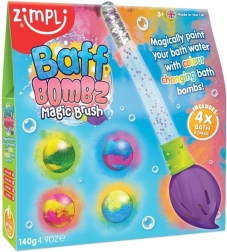 Bombe frizzanti da bagno con pennello magico ZIMPLI KIDS