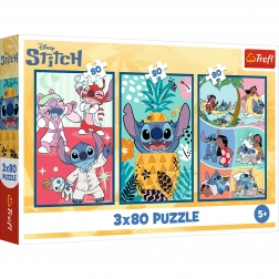 Puzzle Lilo & Stitch: Tre Puzzle in Uno - Stitch 3x80 Pezzi
