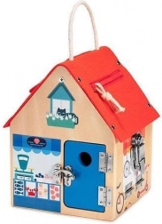 Lilliputiens casetta di attività in legno con serrature e volpe 3+
