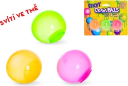 Palline antistress appiccicose e luminose 4 cm, set da 3 pz