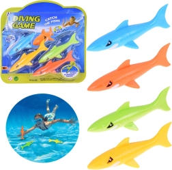 Set di 4 squali colorati per l'insegnamento delle immersioni per bambini