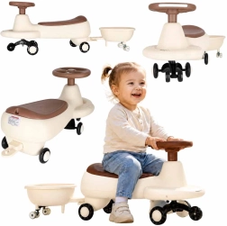 Swing Fix S5 cavalcabile a spinta per bambini con rimorchio, LED e musica