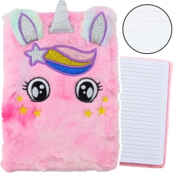 Quaderno di peluche Unicorno rosa arcobaleno