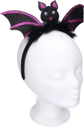 Set di Carnevale – cerchietto con decorazione a pipistrello, viola