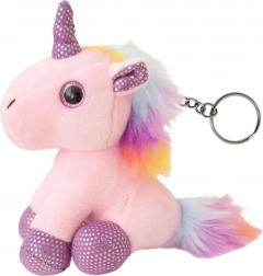Portachiavi unicorno in peluche rosa