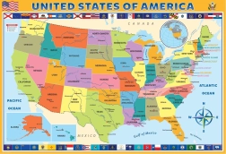 EUROGRAPHICS Puzzle Mappa degli Stati Uniti d’America 200 pezzi