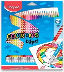 Matite colorate Maped Color'Peps Oops con gomma, 24 pezzi