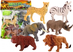 Set di figurine di animali selvatici 6 pezzi Elefante Leone Rinoceronte