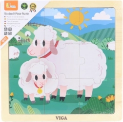 VIGA puzzle in legno con pecorelle – 9 pezzi