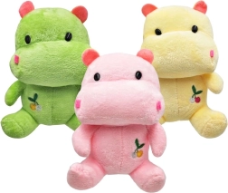 Ippopotamino di peluche 18 cm seduto con ricamo