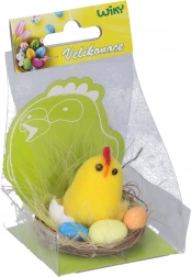 Pulcino decorativo nel nido