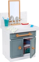 Lavandino da bagno per bambini con specchio e accessori