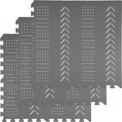 Tappetino in schiuma HUMBI 180 × 60 cm, grandi puzzle impermeabili, sicuro, 3 pz, boho grigio