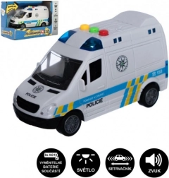 Furgone della polizia a frizione con luci e suoni, 15 cm