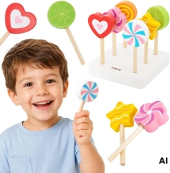 Viga set di lecca-lecca in legno con supporto per bambini 18m+