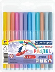 CENTROPEN pennarelli pastello, 12 colori – pastello