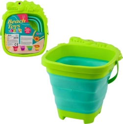 Secchiello pieghevole in silicone a forma di coccodrillo – verde da spiaggia