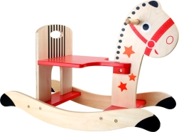 cavallo a dondolo in legno con stelle small foot
