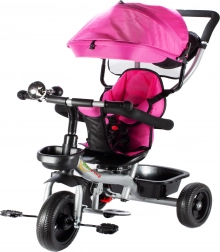 Triciclo per bambini girevole con cappottina – rosa