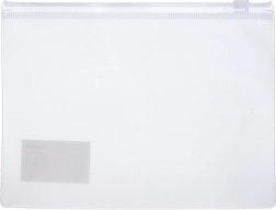 Cartella trasparente con chiusura a zip 33 x 24 cm