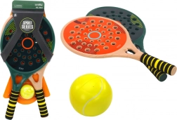 Set di 2 racchette Padel Verde Beige con palla PU Gialla per bambini per il gioco