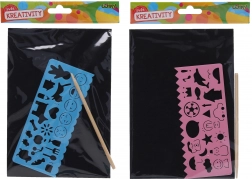 Immagine da grattare A5 con stencil e penna