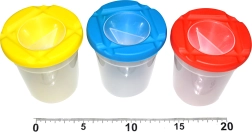 Bicchiere per acqua con coperchio richiudibile e supporto per pennelli