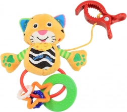 Giocattolo sonaglio in peluche con clip BABY MIX tigrotto