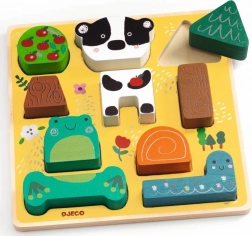 Djeco Puzz & Match Happy Animaletti puzzle in legno per i più piccoli
