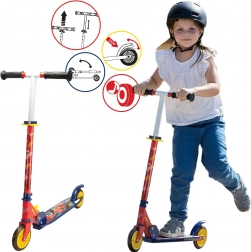 Monopattino pieghevole per bambini CARS Fulmine McQueen con manubrio regolabile e freno, fino a 50 kg