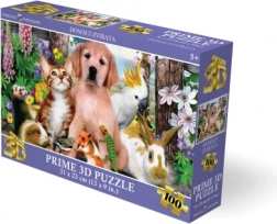 Puzzle 3D animali domestici 100 pezzi