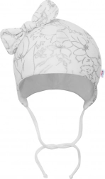 Cappellino in cotone per neonati con fiocchetto NEW BABY NUNU bianco