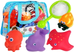 Set di animaletti marini da bagno con retino
