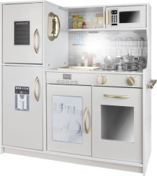 Cucina giocattolo in legno XL con luce e suoni – Bianco
